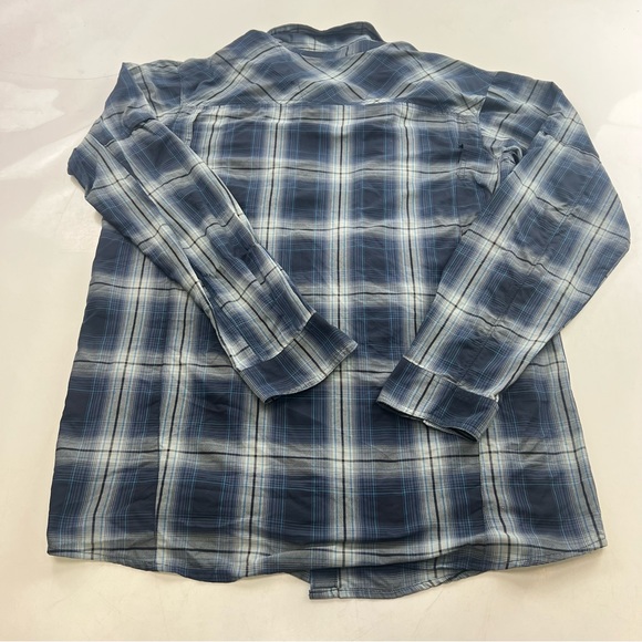 Columbia men’s blue gray flannel button down shirt XLT L91-23 - Picture 3 of 6